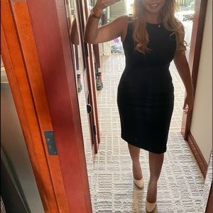 EUC Calvin Klein scuba suede like navy dress sz 6